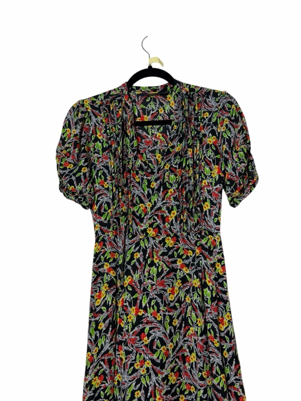 Polo Ralph Lauren Floral Dress Black Puff Sleeve Mini Women’s Size 2 - Picture 4 of 8